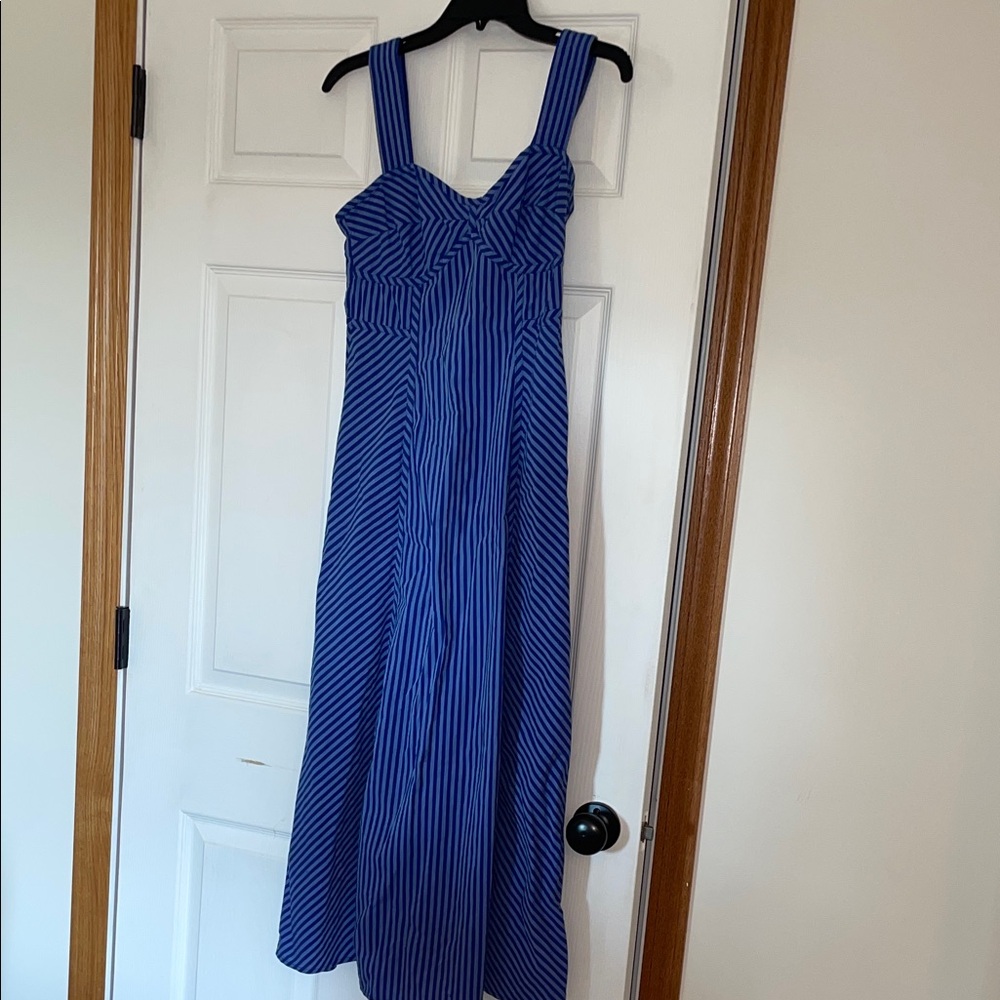Madewell Navy and Black Striped Maxi Dress